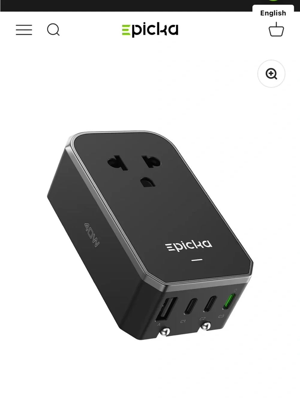 Air 40W Universal Travel Adapter - Black